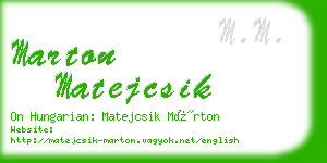 marton matejcsik business card